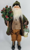 Christmas Decor Santa Doll Figurine 17&quot; Father Christmas Celebrate It Brand 1990 - £26.72 GBP