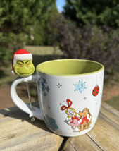 Dr Seuss The Grinch, Cindy Lou Who &amp; Max Mug w/Stir Stick NEW 18oz Christmas Cup - £20.77 GBP