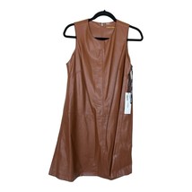 NWT Calvin Klein Brown Sleeveless Leather Dress Size 4 - $84.15