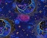 Cotton Sky Skies Stars Moons Blue Purple Fabric Print by Yard D776.99 - $14.95