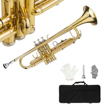 New Bb Trumpet Standard Trumpet Set For Student Beginner With Hard Case Golden - £113.23 GBP