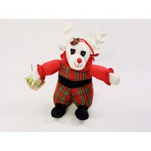 Vintage Reindeer Plush International Silver Company Christmas Toy Nylon - $10.37