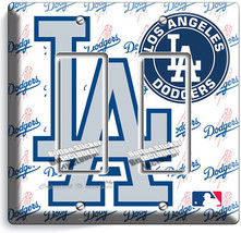 LOS ANGELES DODGERS LA BASEBALL TEAM 2 GANG GFI LIGHT SWITCH PLATE BEDRO... - £9.49 GBP