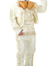 Beige Gold Boys Toddlers Mariachi Folkloric Suit Set Mexico Fiesta Dance... - $84.15+