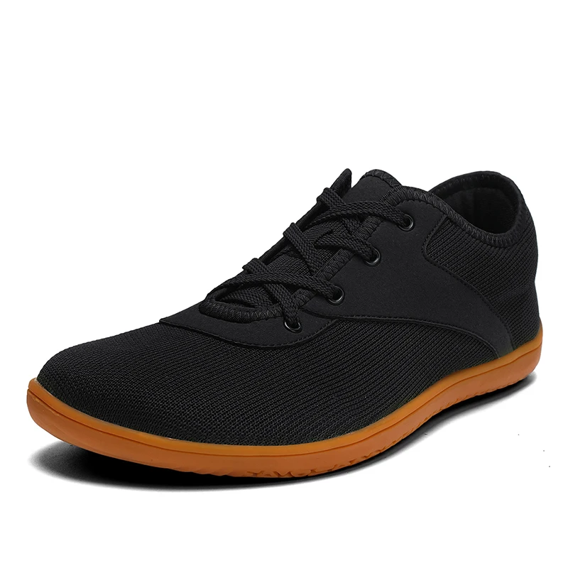 Men&#39;s Wide Barefoot Canvas Sneaker Fashion Flats Soft Zero Drop Sole Wider Toe L - £39.01 GBP
