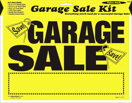Garage Yard Sale SIGN KIT 8&quot;x12 SignS arrows Price Label Stickers HILLMAN 848623 - £16.87 GBP