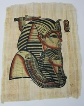 Pharaoh and Great Royal Wife Papyrus 1960s Hand Painted Color Profile Vintage - £22.37 GBP