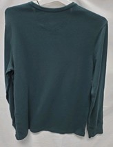 Men's Large Long Sleeve Textured Henley in Mountain Spruce image 3
