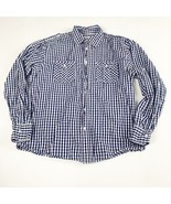 PD&amp;C Men&#39;s Long Sleeve Button Down Large Blue Shirt Gingham Plaid Checked - $125.79 MXN