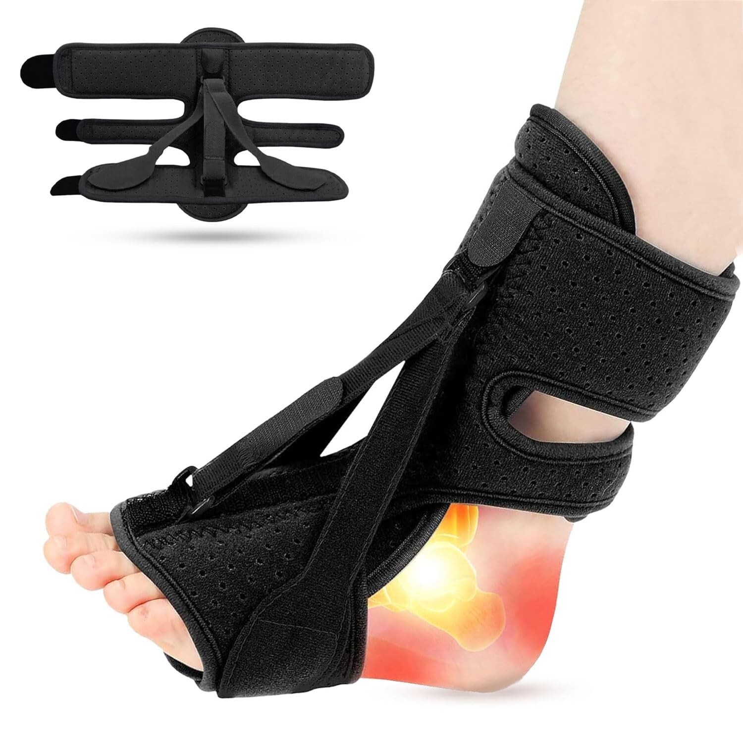 Plantar Fasciitis Night Splint – Adjustable Orthotic Brace for Foot Drop... - $16.82