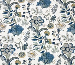 Ballard Designs Isadore Blue Green Large Floral Multiuse Fabric By Yard 54&quot;W - £23.97 GBP