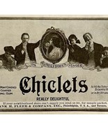 1906 Chiclets Chewing Gum Advertisement Candy Ephemera 5.5 x 3&quot; - €17,22 EUR