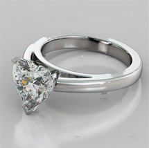 2.5.00 Ct Heart Cubic Zirconia Solitaire Engagement Band 14k White Gold Plated - £88.52 GBP