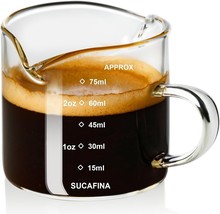 2.5oz Glass Double Spout Espresso Shot Glass with Dual Scale &amp; V-Shaped ... - $149.93 MXN