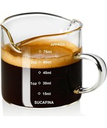 2.5oz Glass Double Spout Espresso Shot Glass with Dual Scale &amp; V-Shaped ... - $205.33 MXN