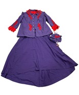 Purple &amp; Red Lace Floral Top Skirt Drawstring Pouch Plus Size Cosplay Th... - $72.00