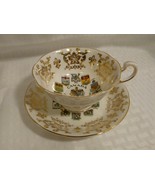 Vintage Paragon Bone China TEA CUP SAUCER set Canada coat of arms appt to Queen - $34.99