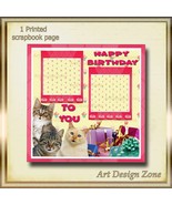 - BIRTHDAY CAT SINGERS - 3 CATS POSED AS SINGING HAPPY BIRTHDAY- PINK SC... - $16.46 CAD