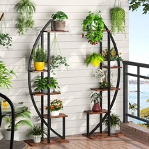 Set of 2 - Symmetrical Modern Metal Wood 10-Shelf Plant Stand - $285.11