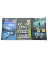 Louise Penny Three Pines Mysteries Books 1-3 Still Life Fatal Grace Rule - $369.76 MXN
