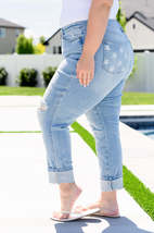 Sam Mid Rise Star Pocket Boyfriend Blue Jeans - $64.00