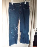 Girl&#39;s Bratz Low Rise Relaxed Fit Jeans Size 10 with Pink Splatter on Front - €4,32 EUR