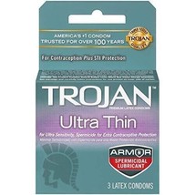Trojan Ultra Thin with Spermicidal Lubricant, 3 Count - £4.63 GBP