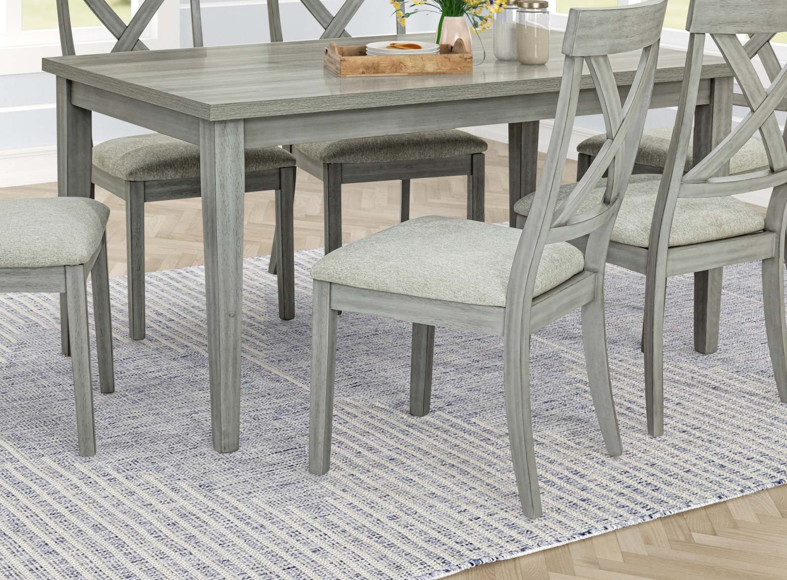 Gray Rectangular Wooden Dining Table Item image 4