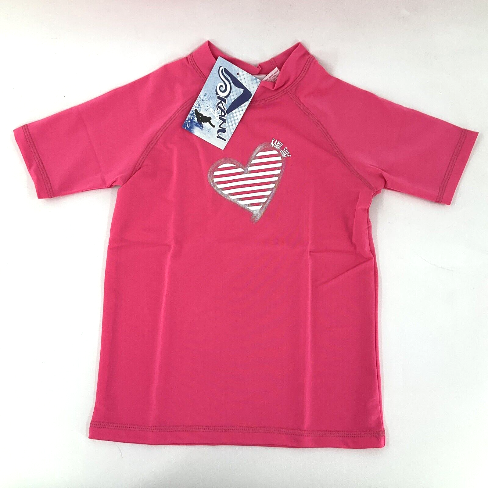 Primary image for Kanu Surf Girls Medium Size 10 UPF 50+ Sun Protective Rashguard Swim Shirt Pink