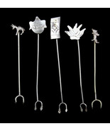 Vintage Mid Century MCM Mexican Sterling Silver Hors D&#39;oeuvres Picks Dog... - $28.88 CAD