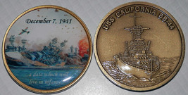 Navy Uss California BB-44 Last Torpedo Day Of Infamy Pearl Harbor Challenge Coin - £27.45 GBP