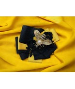 Bumble Bee Brooch Pin Jewel Encrusted Goldtone Pearl Costume Black Yello... - £18.24 GBP