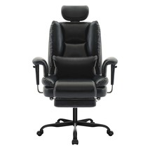 Ergonomic Office Chair, 200kg Computer Desk w/ Lumbar &amp; Headrest, Black - $212.99