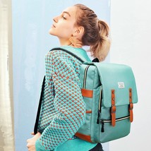 Vintage Laptop Backpack for Women Men,School College Backpack - Green - £38.54 GBP