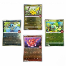 Set of Trio Kanto Starter Pikachu Pokeball Holo Choki Stamp Pokemon Free... - £59.43 GBP