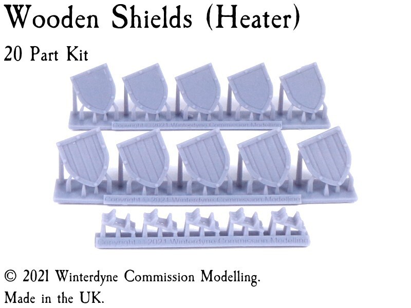 Wooden Shields (Heater) suits 28mm 32mm Warhammer Kings of War etc - $7.07