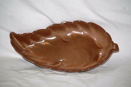 Old Vintage Plainsman Brown 9&quot; Leaf Dish Bowl by Frankoma Art Pottery 225 MCM - £23.18 GBP