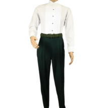 Men Apollo King Band Collarless Church Suit Mandarin 5 Hidden Buttons AG59 Green image 7