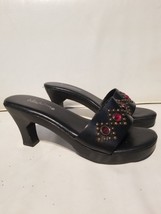 Madeline Crystal Studded Badlands Western Rockabilly Sandals Mules Wood ... - $36.00 Madeline Crystal Studded Badlands Western Rockabilly Sandals Mules Wood ... - $36.00