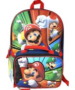 Super Mario 16 Inches Large Backpack With Lunch Bag Set NWT - $27.17 CAD
