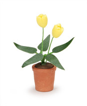 Timeless Minis Pot With Yellow Tulips 0.5 X 1.625 Inches - £14.83 GBP