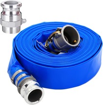 2&quot; Id X 100 Ft Pvc Lay Flat Discharge Hose With Aluminum Camlock C And E - £78.14 GBP