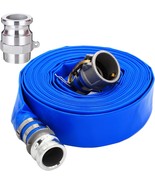 2&quot; Id X 100 Ft Pvc Lay Flat Discharge Hose With Aluminum Camlock C And E - $103.99