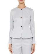 Ted Baker Eurasia Textured Peplum Jacket Pale Blue Womens Jacket Sz 2=US 6 - $1,081.31 MXN