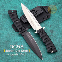 FULL TANG TACTICAL SURVIVAL KNIVES DC53 STEEL FIXED BLADE G10 HANDLE WIT... - £70.31 GBP