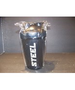 BLACK SHAKER BOTTLE for PROTEIN SHAKES BCAA&#39;S AMINOS STEEL SUPPLEMENTS b... - $170.94 MXN