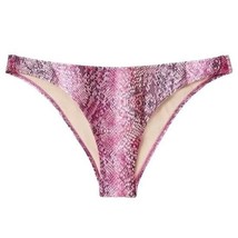 Shade &amp; Shore Snake Print High Leg Extra Cheeky Bikini Bottom Bathing Sw... - £11.65 GBP