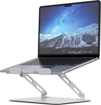 Laptop Stand Metal Holder for Desk Stable Heavy Base Adjustable Height Ergonomic - £15.97 GBP