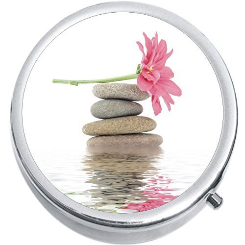 Rocks Flower Water Zen Medicine Vitamin Compact Pill Box - $9.78