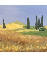 Greek Fields - Acrylic Grass &amp; Trees Theme Landscape Painting by Deb Bos... - £55.22 GBP